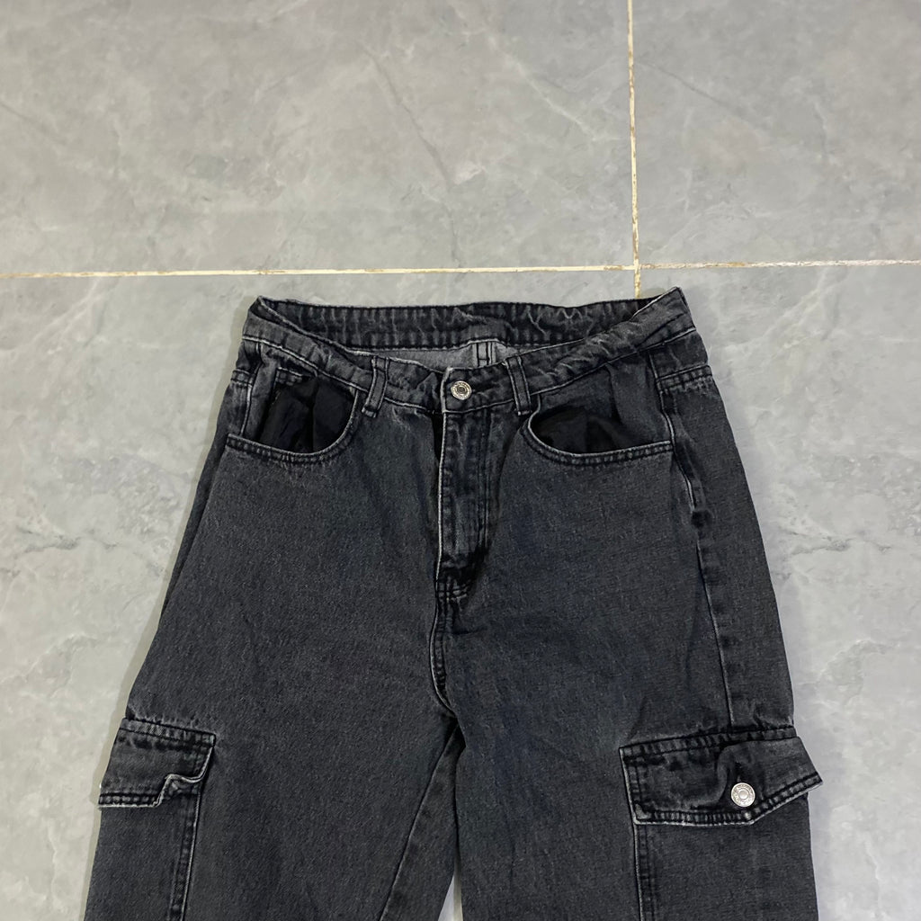 Rough Black Baggy Pant Trouser. (Waist: 30-31” - Length: 42-43”)