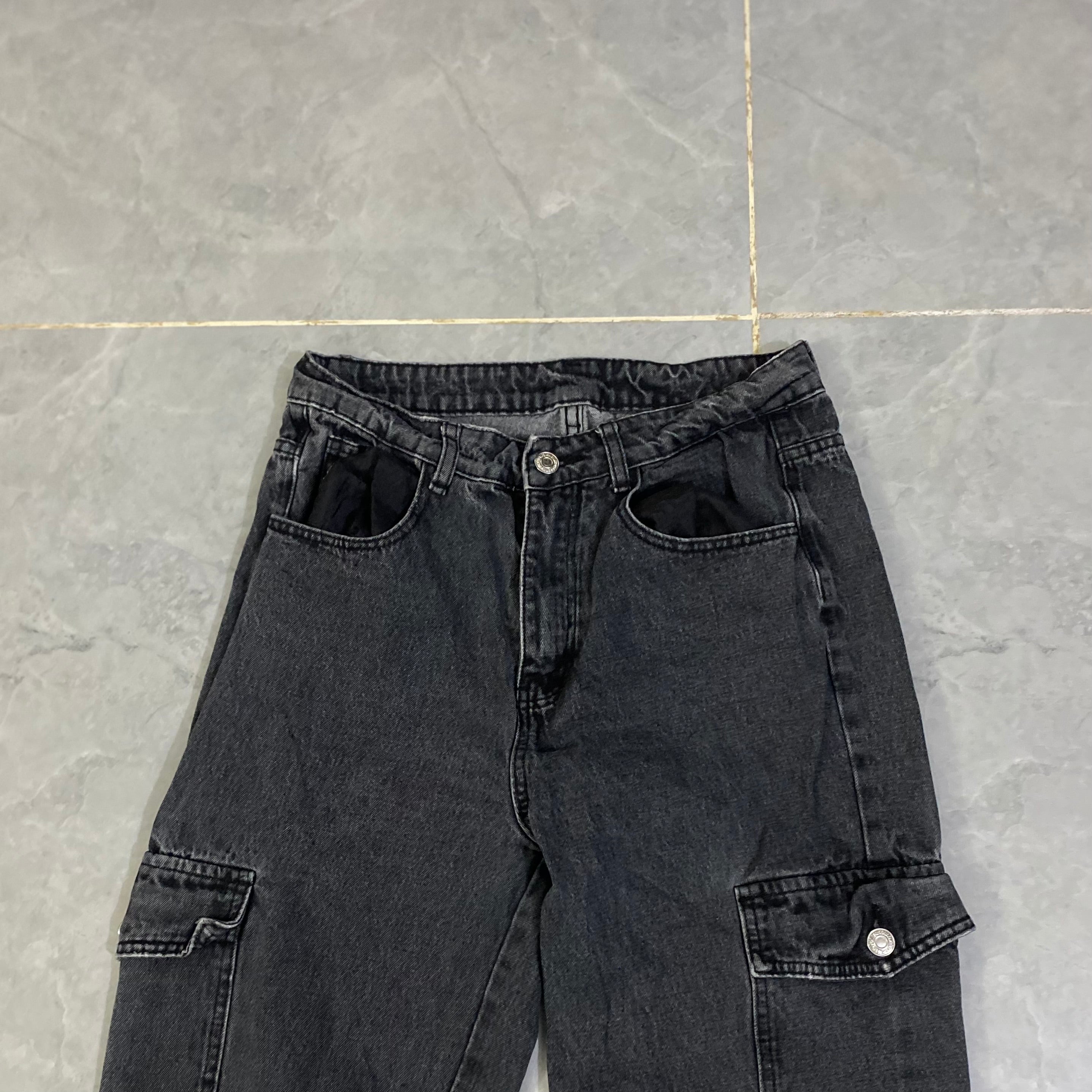 Rough Black Baggy Pant Trouser. (Waist: 30-31” - Length: 42-43”)