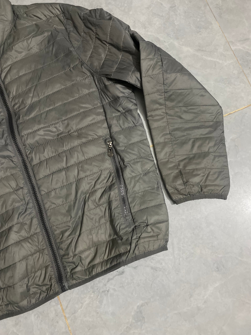 Grey Ban Slim Puffer Jacket