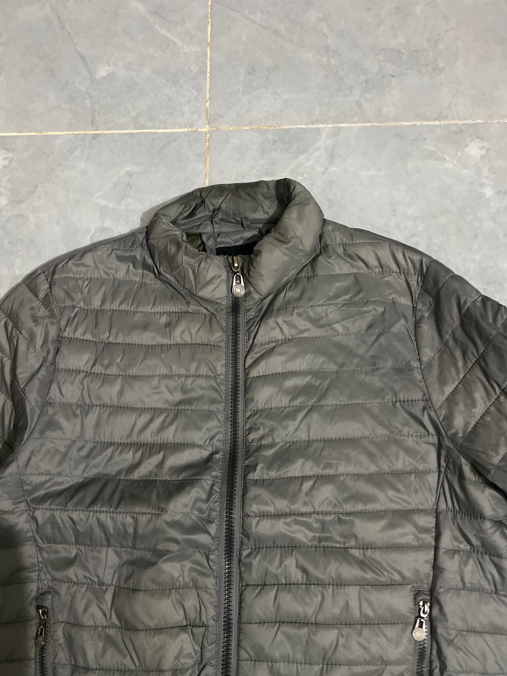 Grey Ban Slim Puffer Jacket