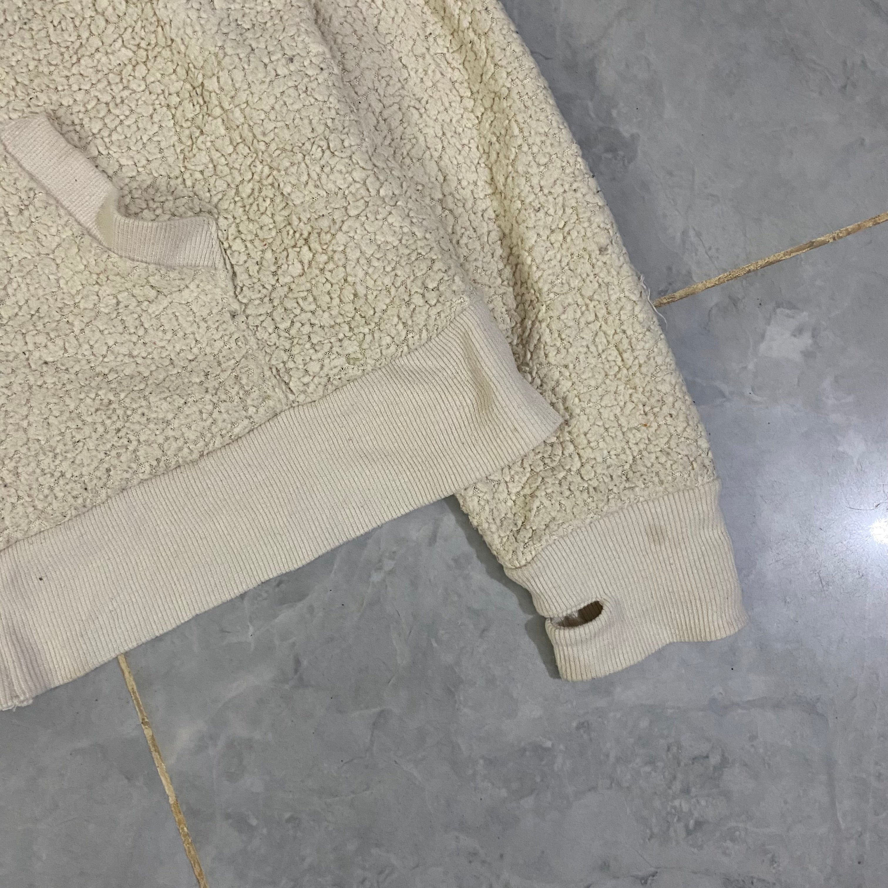 Fur Cream Zipper Hoodie