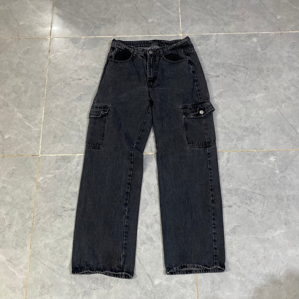 Rough Black Baggy Pant Trouser. (Waist: 30-31” - Length: 42-43”)