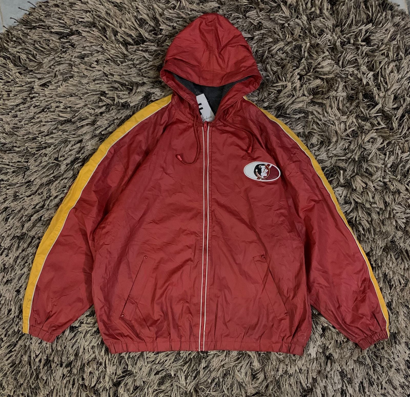 Aesthetic Leather hooded Jacket (Thrift)