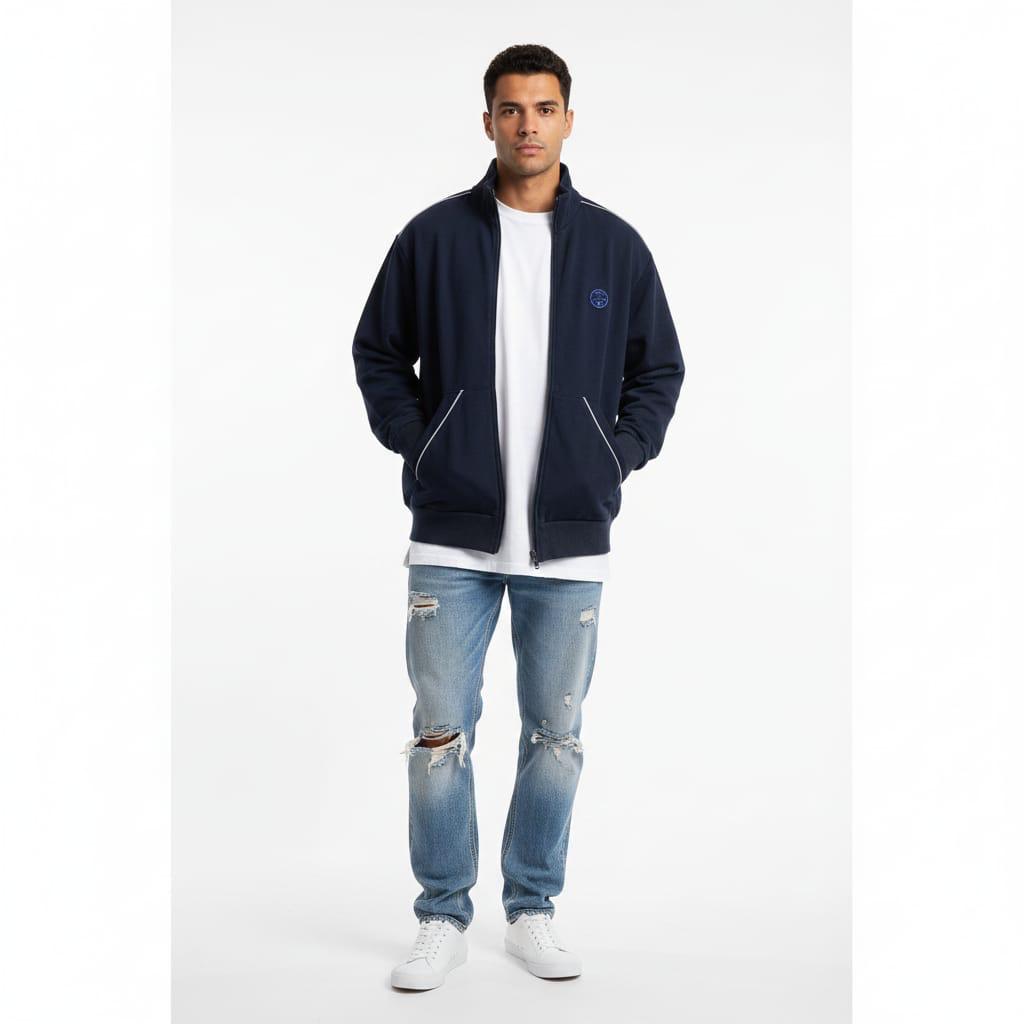 Blue zipper Thrift