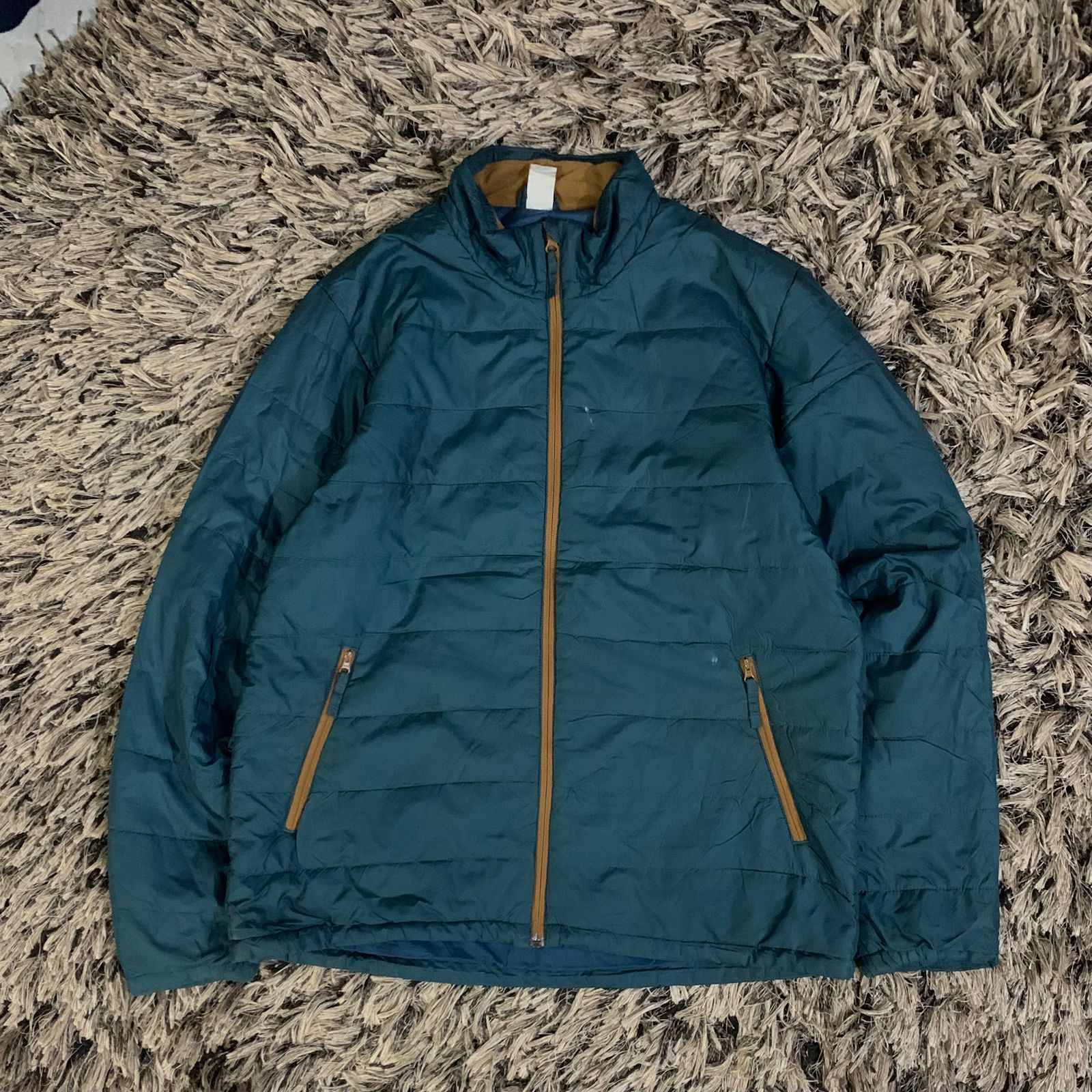 Teal Blue Puffer Jacket (Thrift)