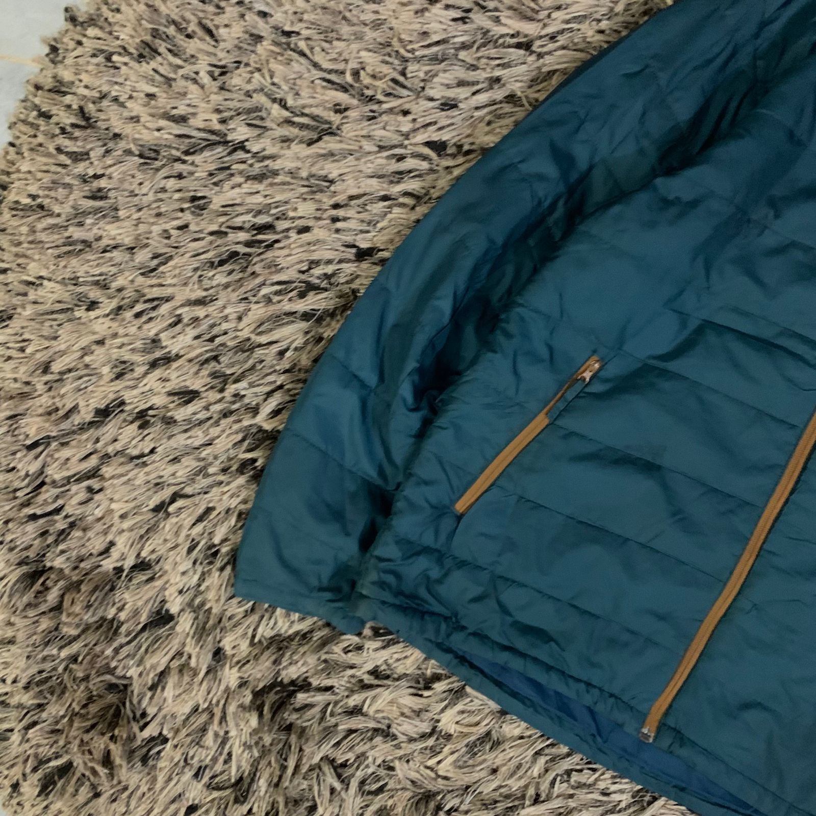Teal Blue Puffer Jacket (Thrift)