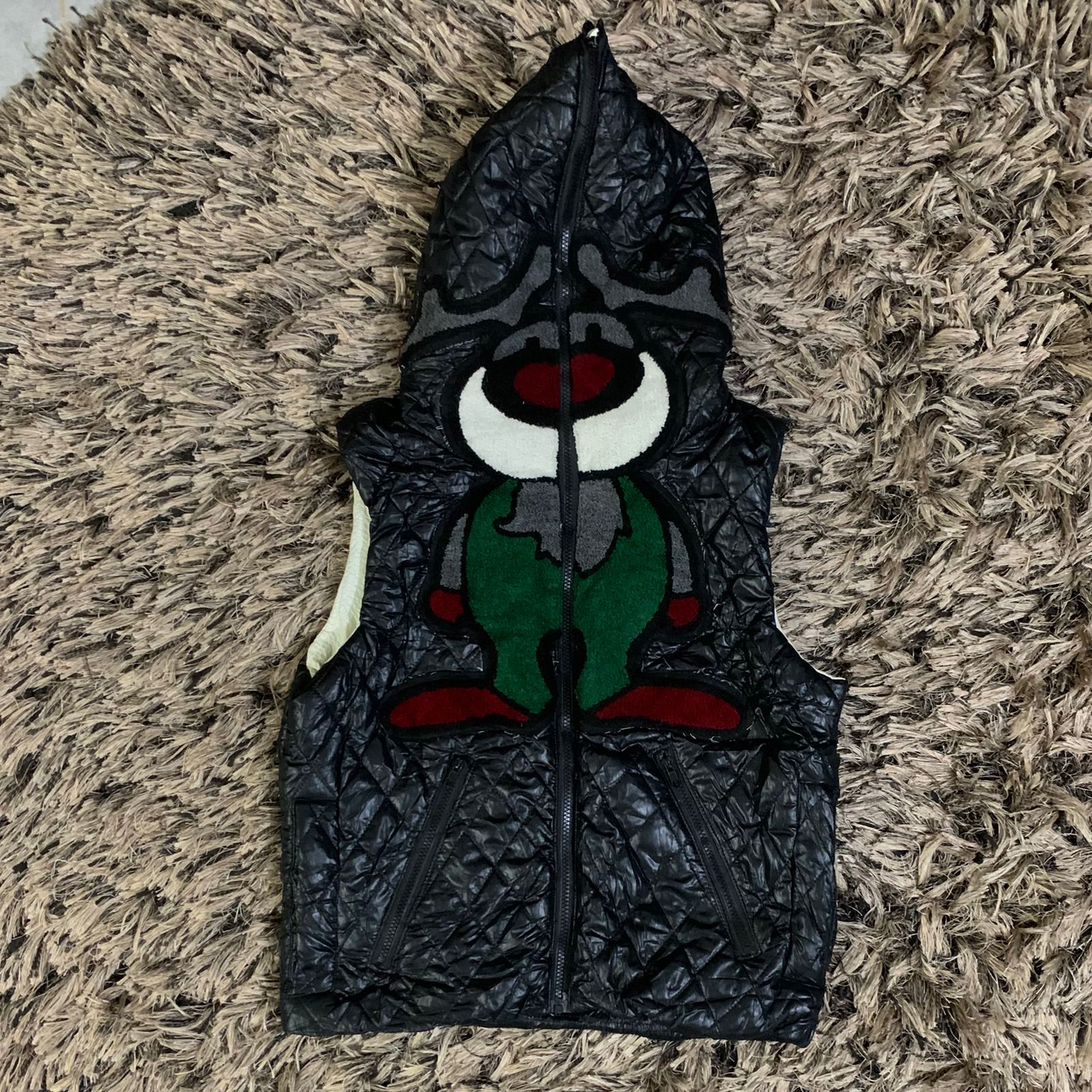 christmas vest puffer  (Thrift)