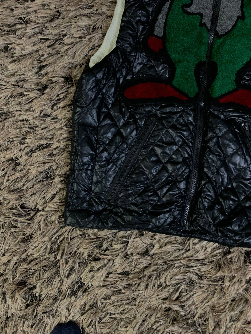 christmas vest puffer  (Thrift)