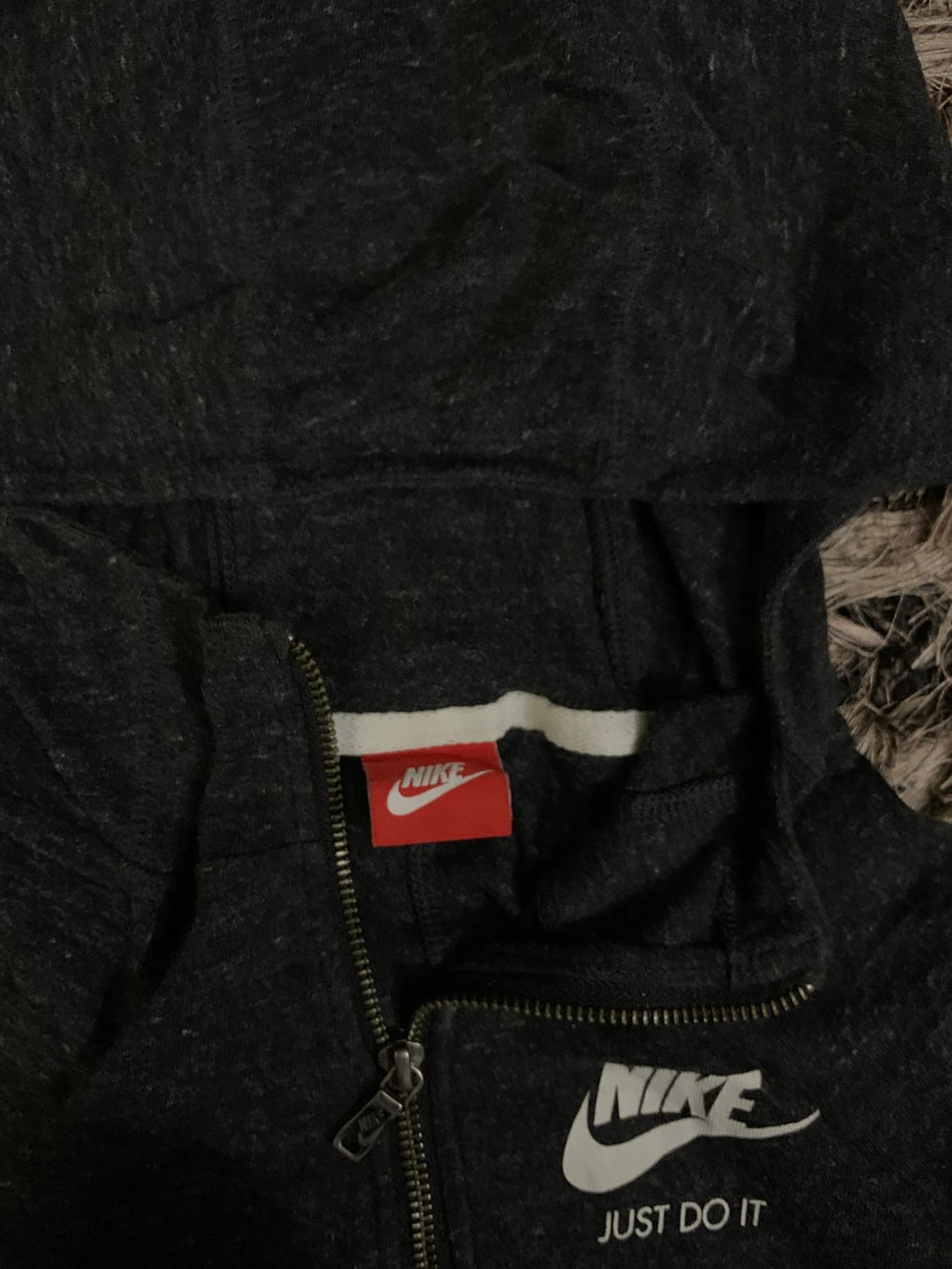 (NIKE) HEATHER BLACK HOODIE (Thrift)