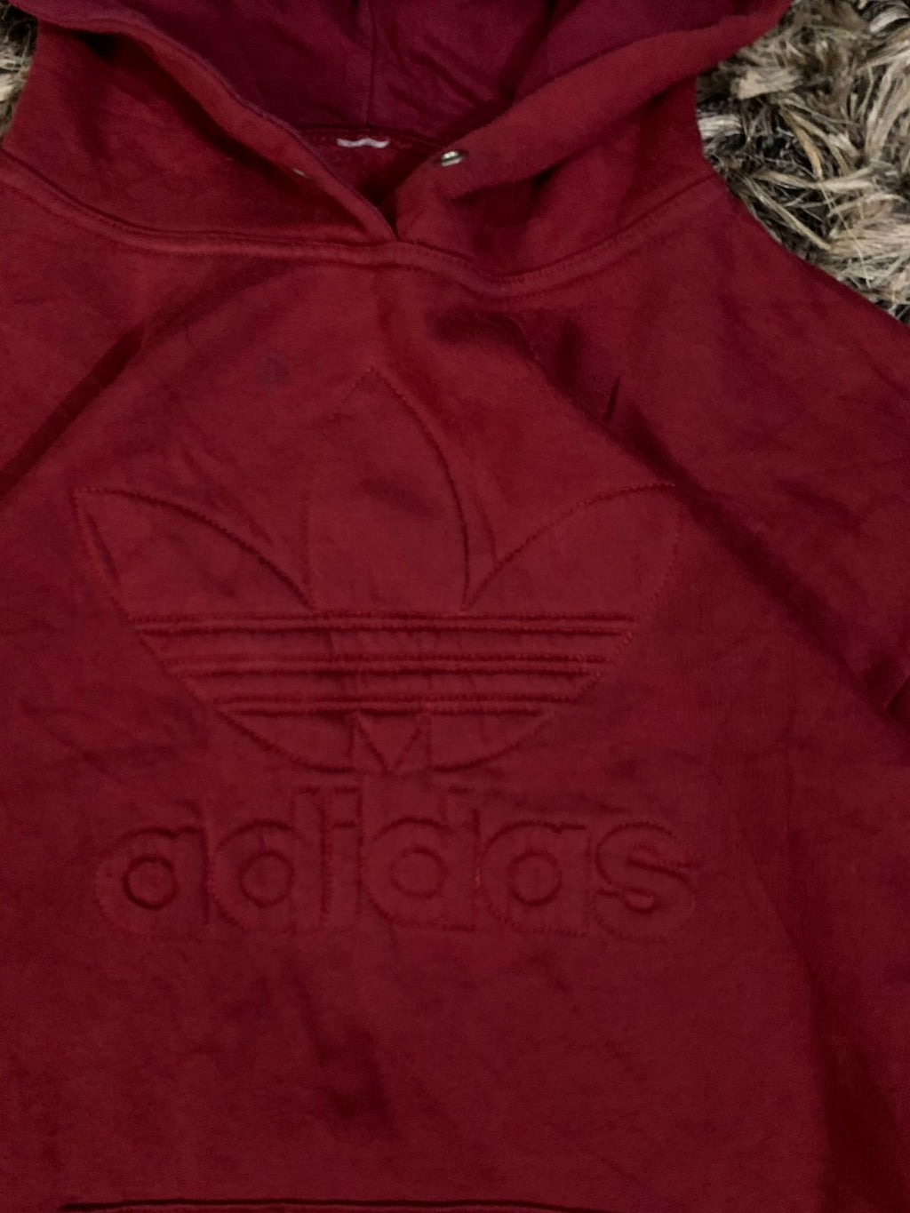 (ADIDAS) MAROON HOODIE (Thrift)