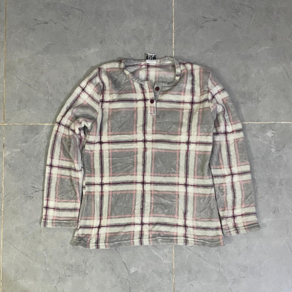BOX PRINTED  FUR SWEATER  (Thrift)